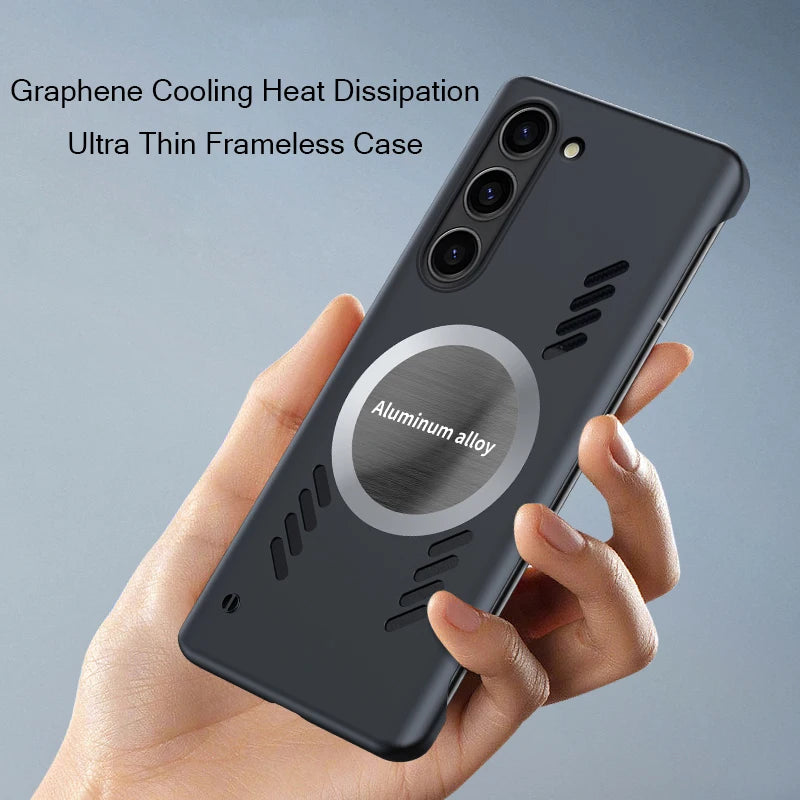 Luxury graphene cooling magnetic phone case for Samsung