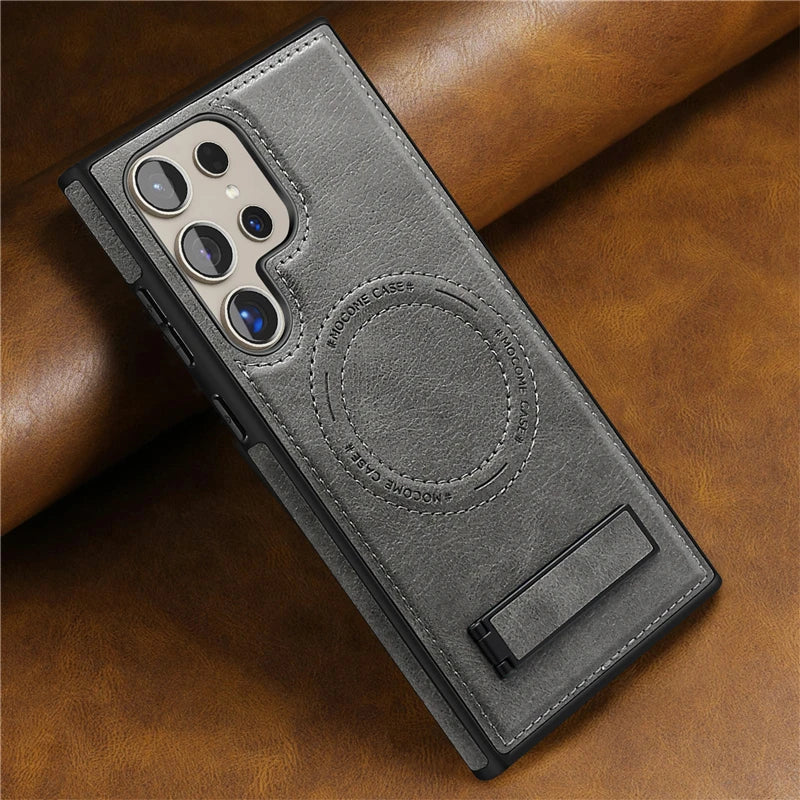 Luxury leather magnetic folding stand phone case suitable for Samsung