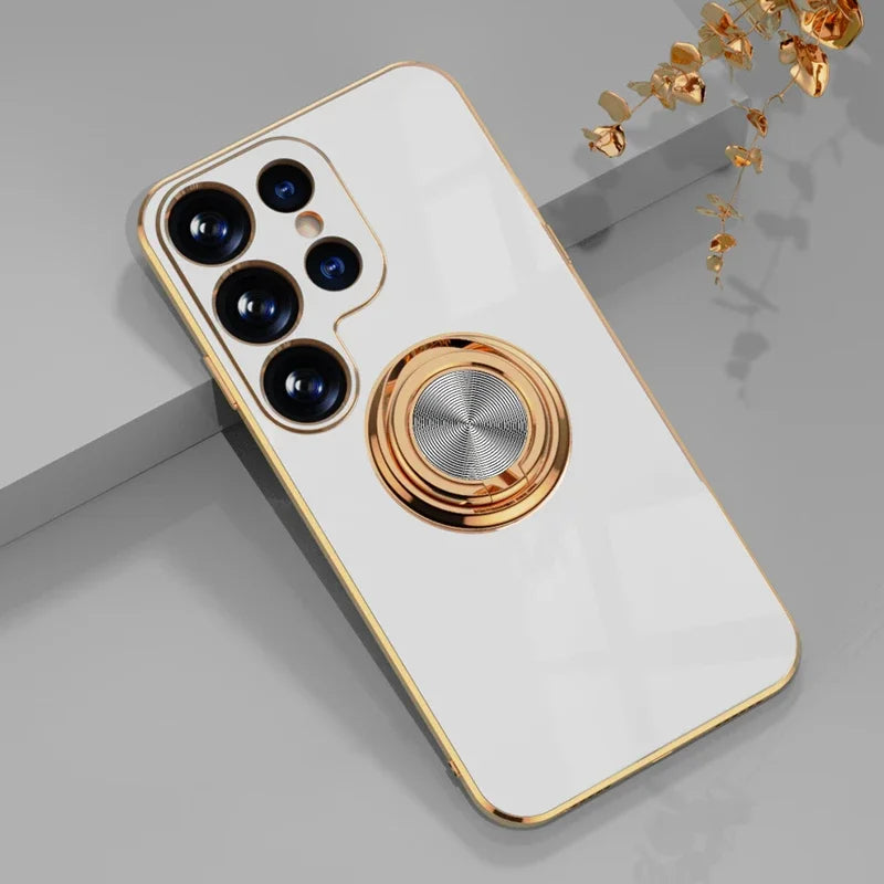 Luxury Plated Ring Holder Case for Samsung A-series and S-series