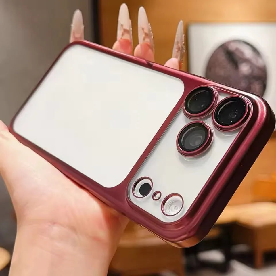 Luxury Plating Matte Hard Phone Case for iPhone Camera Lens Film Protector Frosted Shockproof Cover