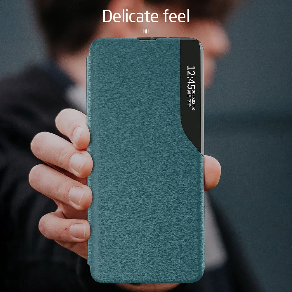 Smart View Window Flip Leather Phone Case for Samsung Galaxy