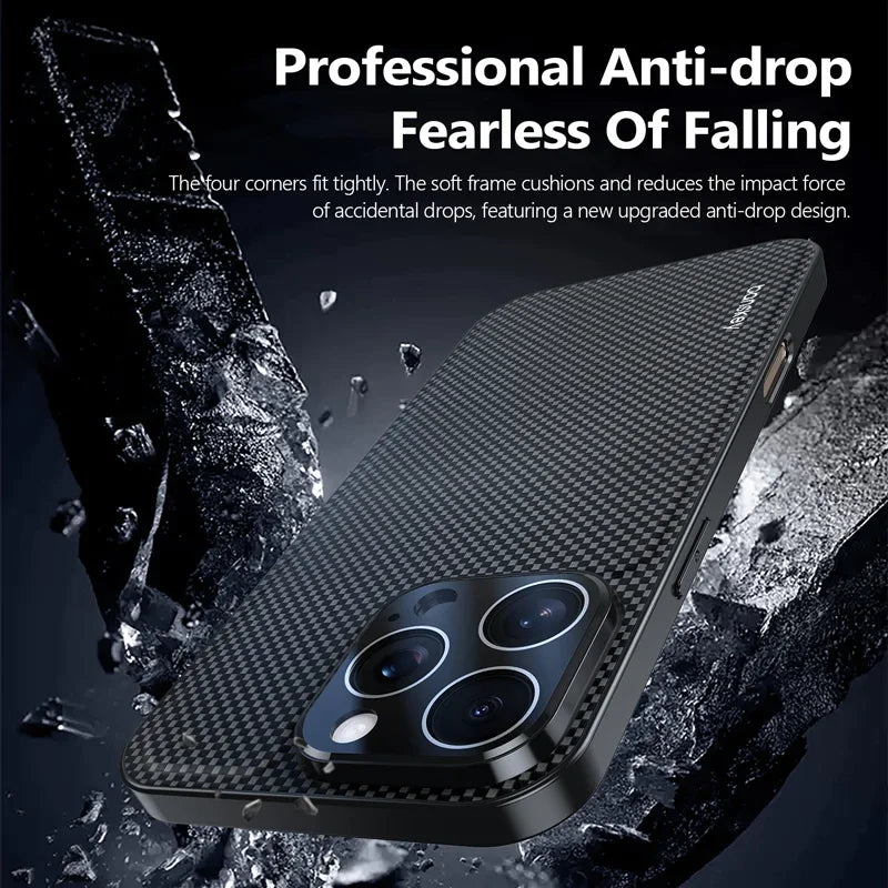 Luxury Matte Carbon Fibre Texture Phone Case for iPhone