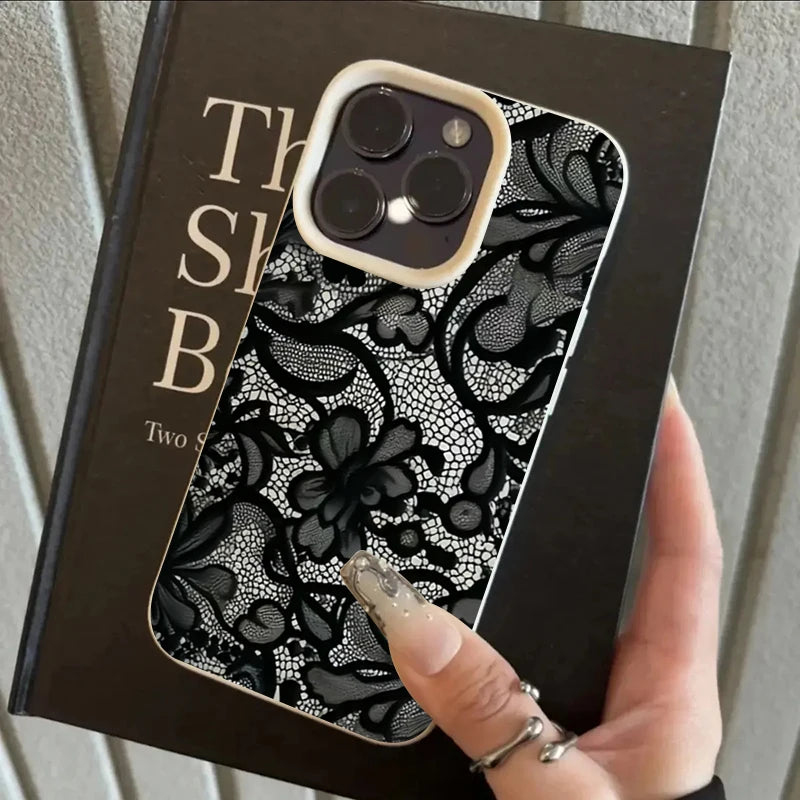 New Style Black Lace Pattern Phone Case For iPhone