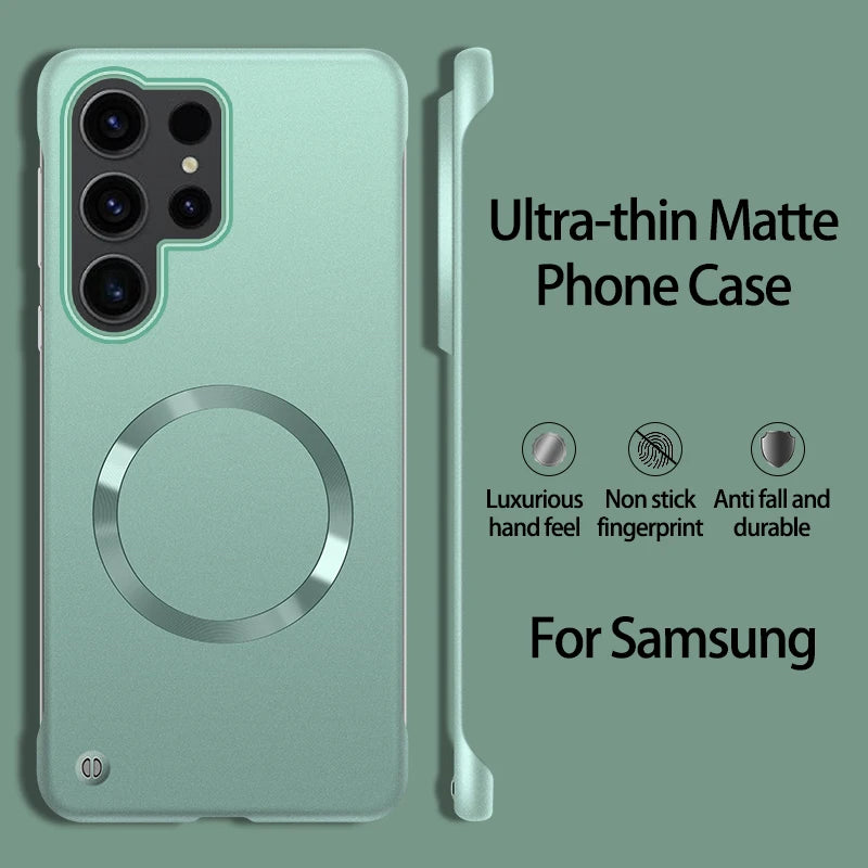 Matte metallic frameless PC hard shell phone case for Samsung