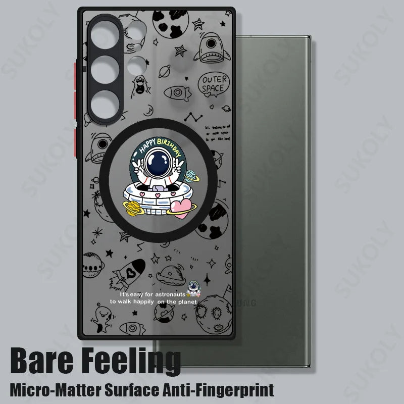 Magnetic Astronaut Pattern Phone Casefor Samsung