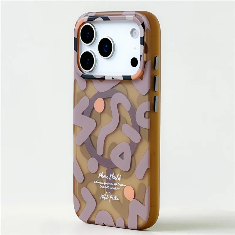 Trendy Graffiti Pattern for Magsafe Wireless Charge Case For iPhone