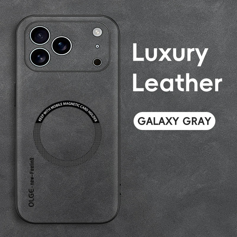 Luxury Leather Magnetic Phone Case For iPhone For Magsafe