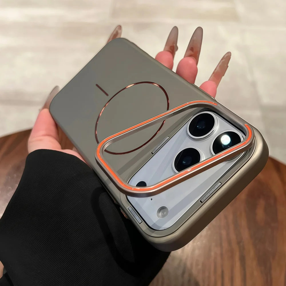 Gold-plated fine-ring magnetic case for iPhone