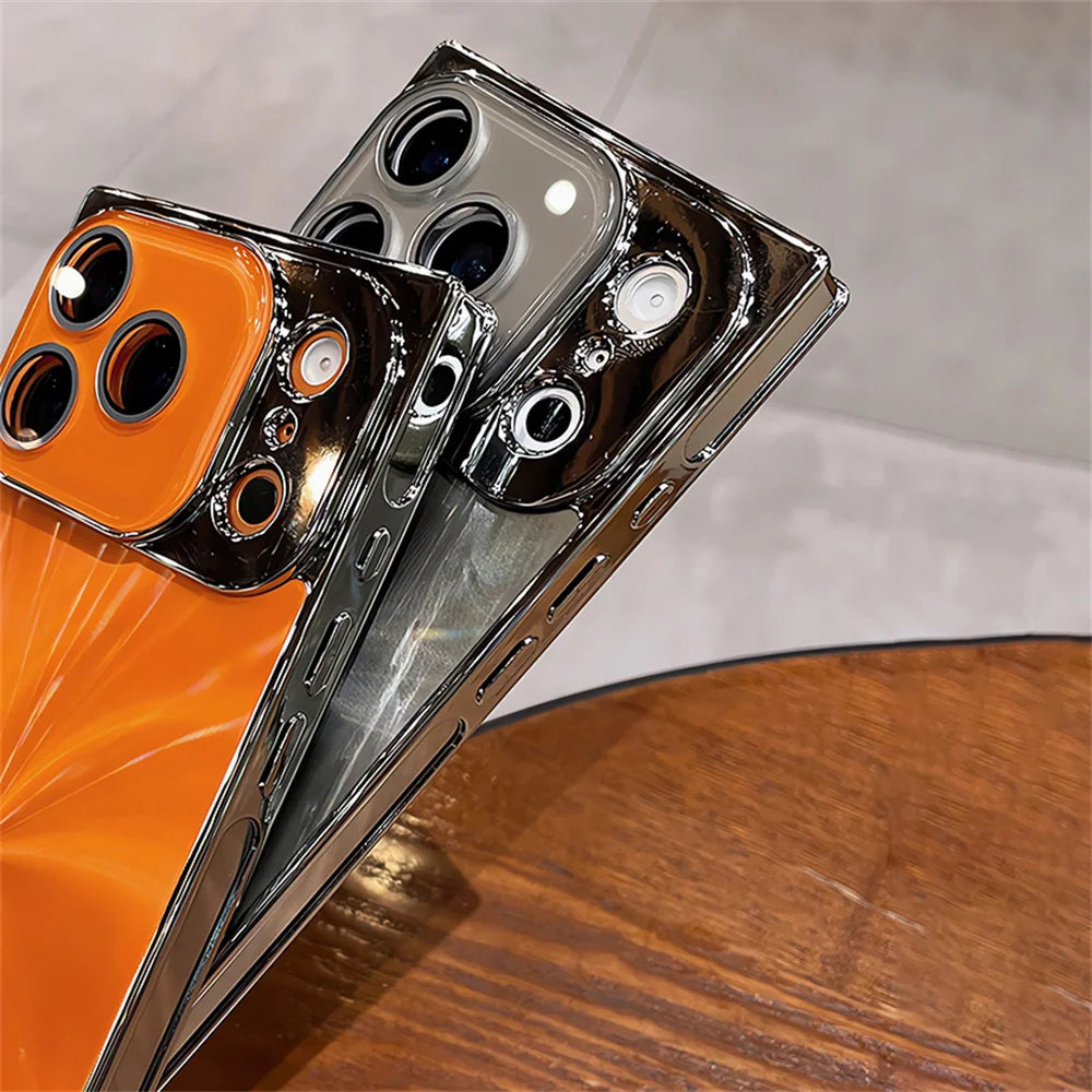 Square Aurora Shine Electroplated iPhone Case for iPhone