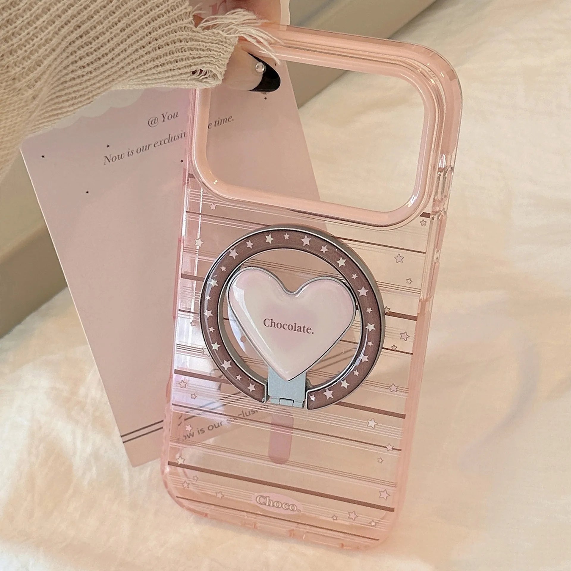 Fold Love Heart Magnetic Stand Holder Phone Case For iPhone