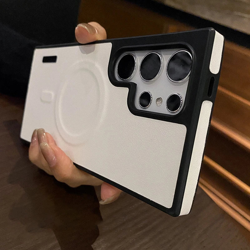 Luxury matte leather shock-absorbing soft phone case suitable for Samsung