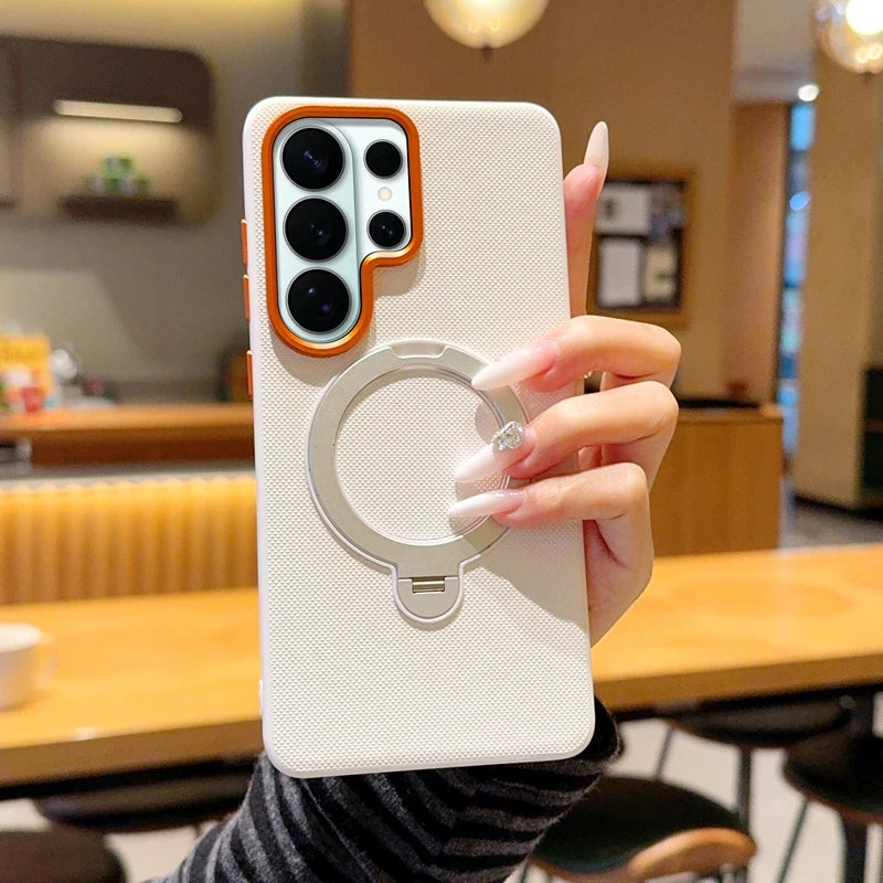 360°Rotating Magnet Ring Magnetic Folding Stand Phone Case For Samsung