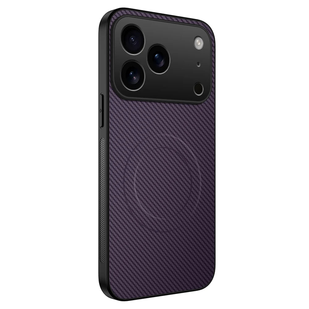 Ultra Thin Carbon Fbier Magnetic Leather Case for iPhone