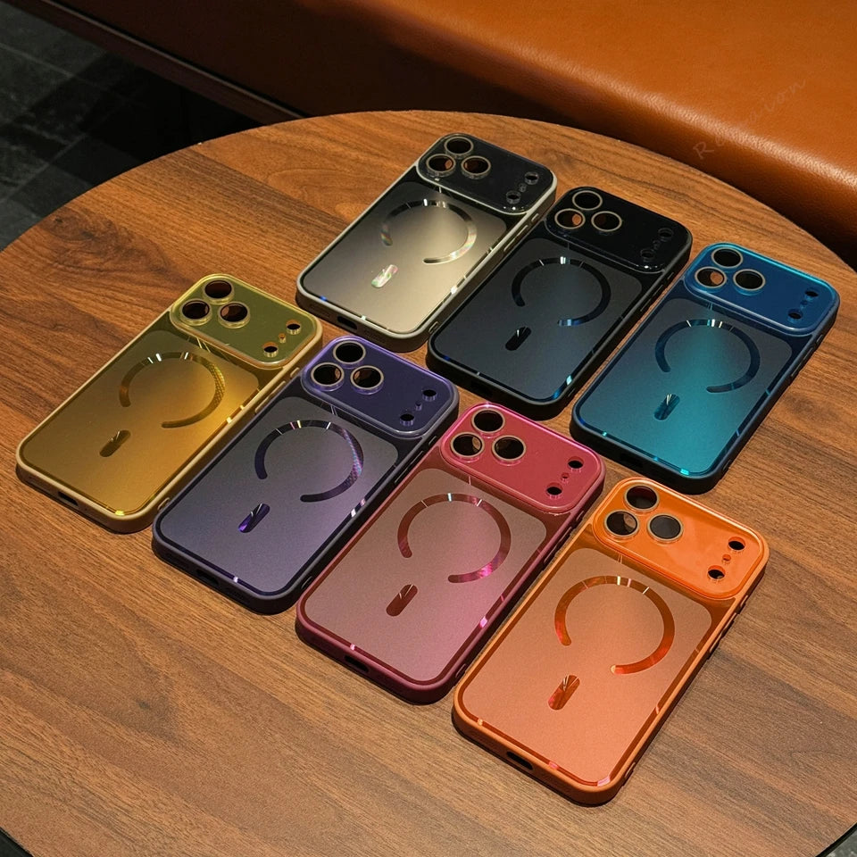 Big Window Blue Ray Magnetic Phone Case For iPhone