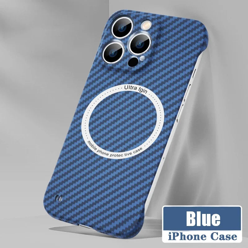 Ultra thin carbon fiber magnetic phone case suitable for iPhone