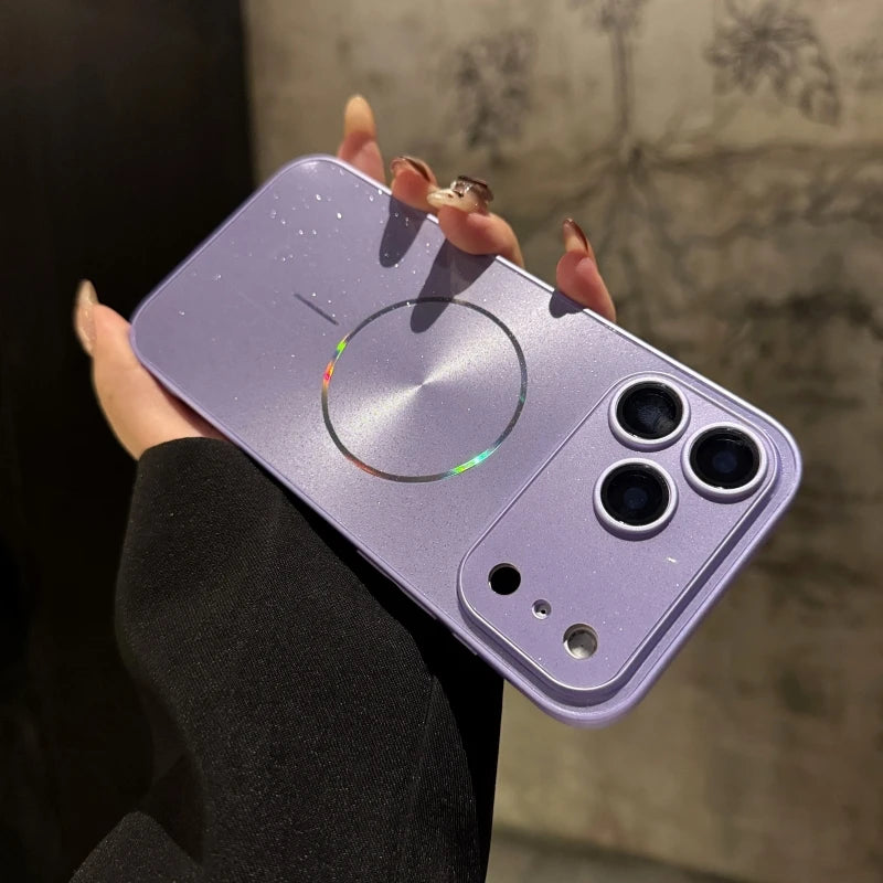 Magnetic Glitter Aurora Glossy Phone Case For Magsafe iPhone