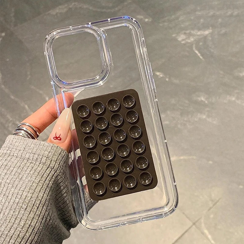 3D suction cup transparent phone case for iPhone