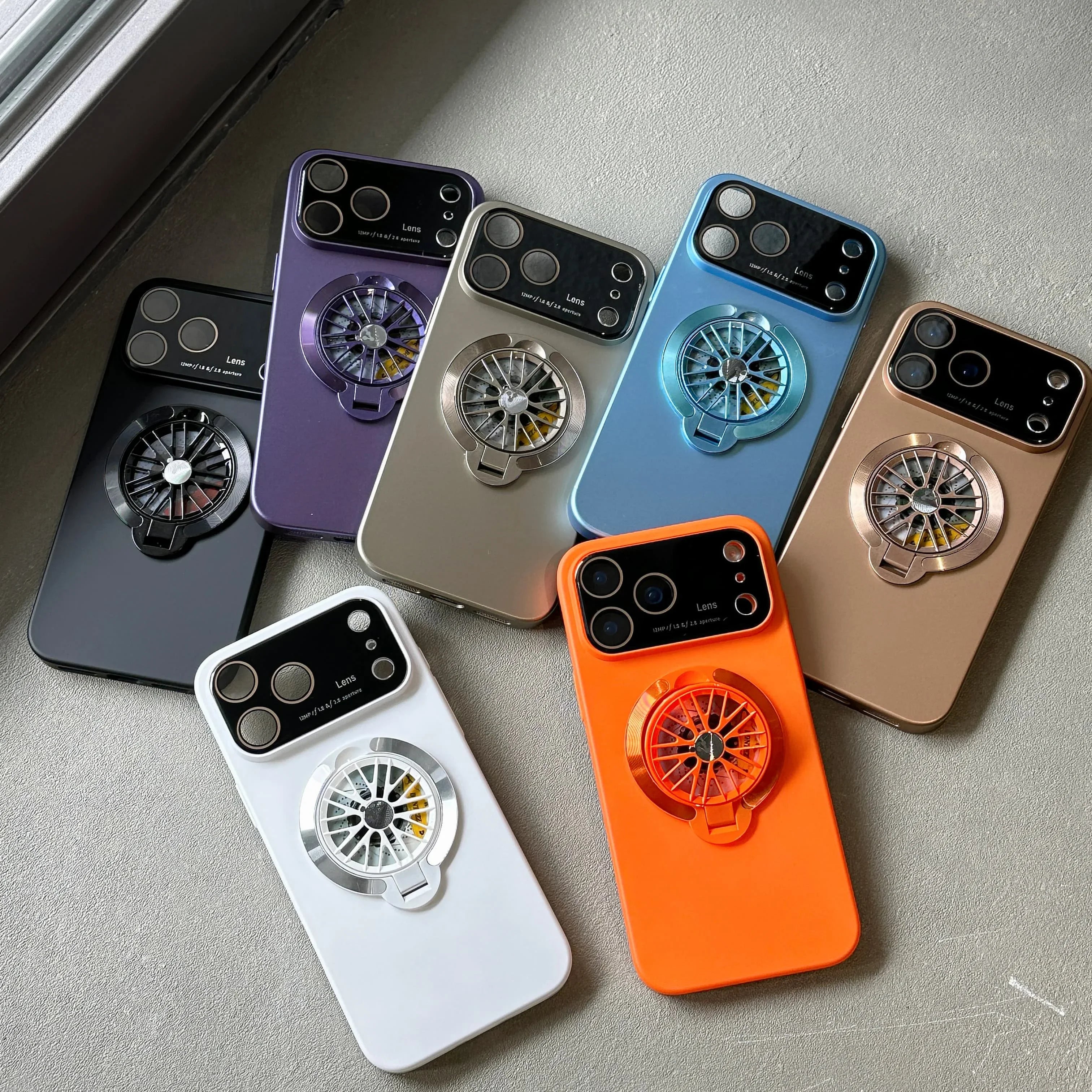 Magnetic Case with 360° Rotating Gyro Stand For iPhone
