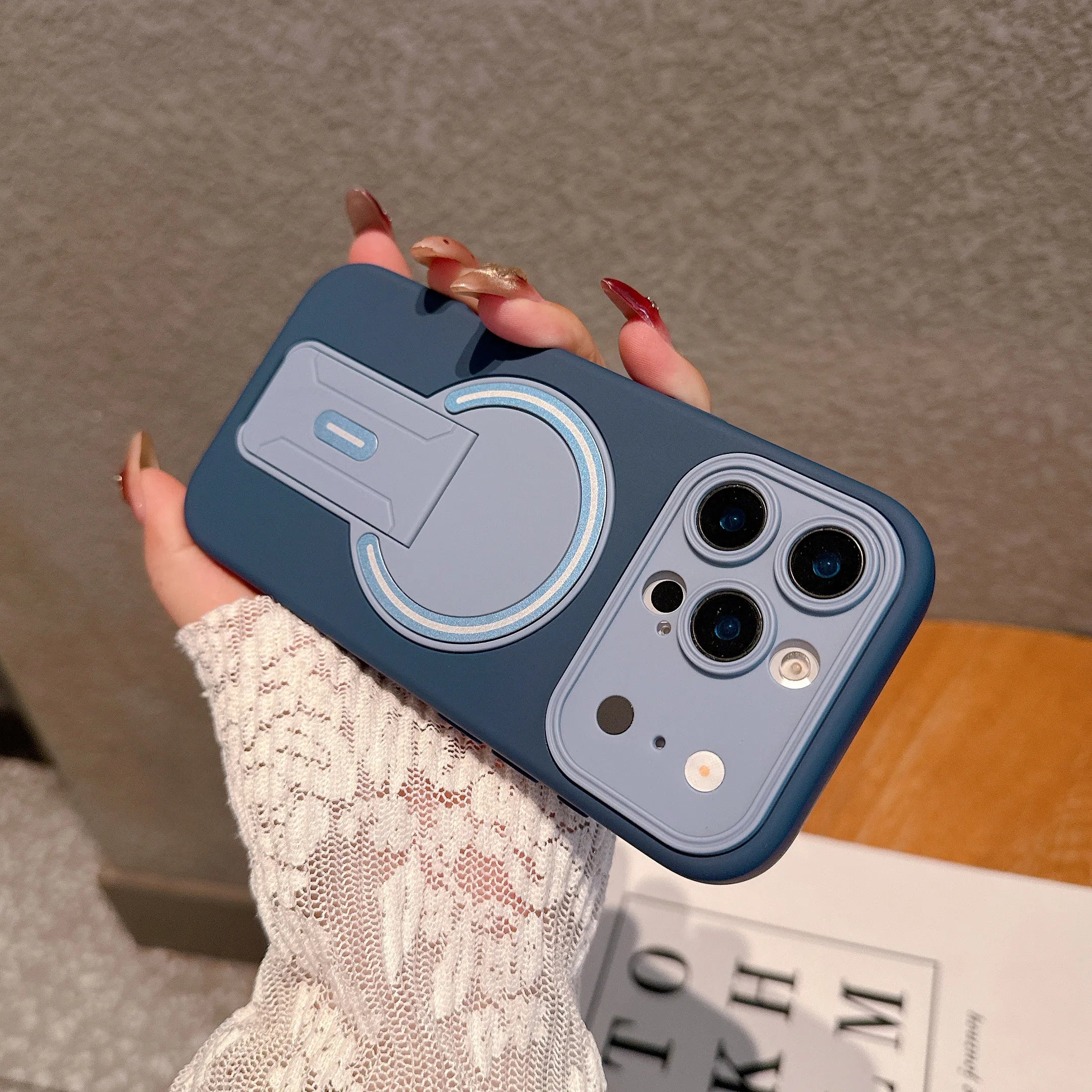 Luxury Magnetic Folding Stand Matte Phone Case For iPhone