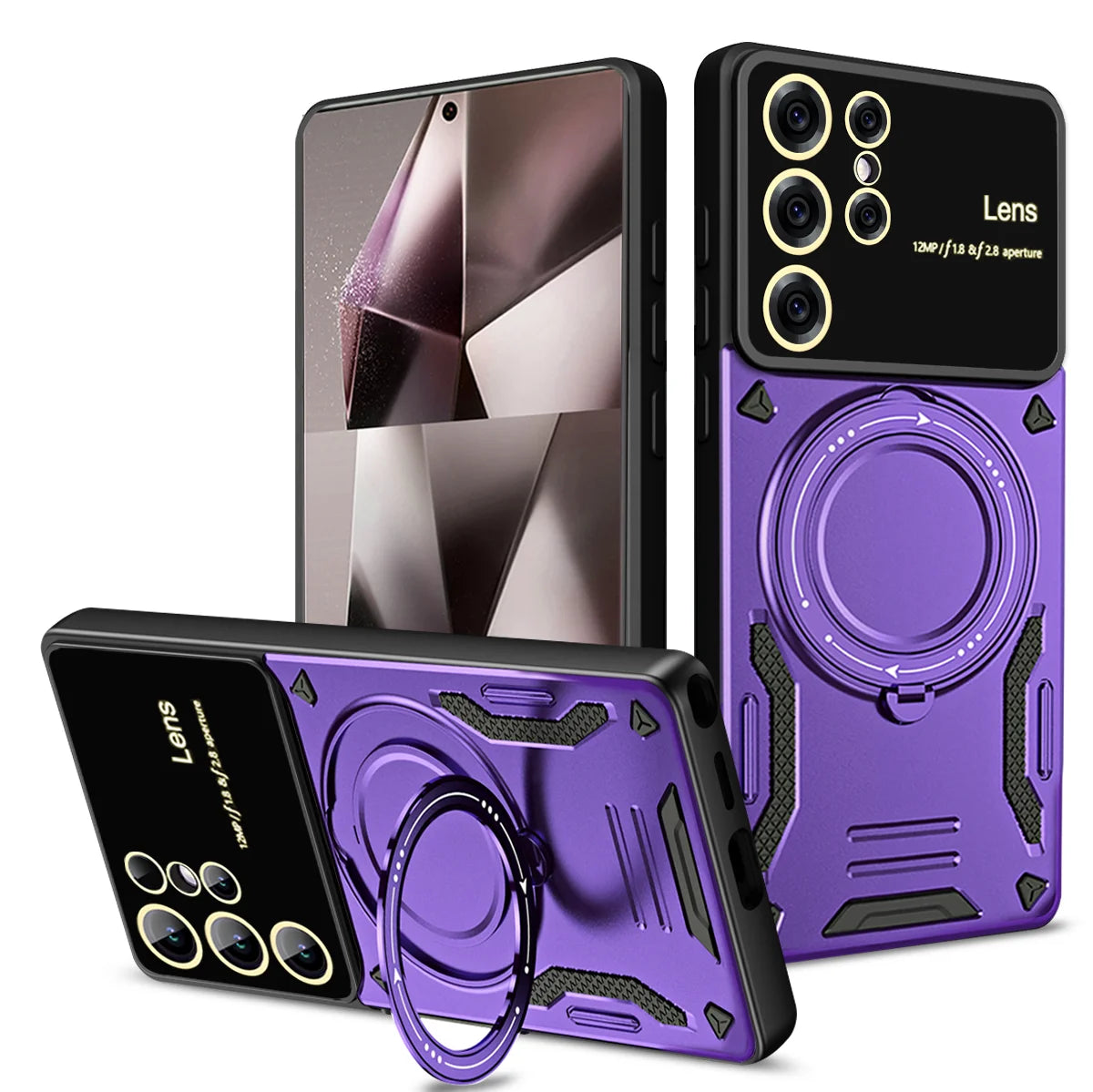 Magnetic Wireless Charge Cover Ring Phone Case for Samsung