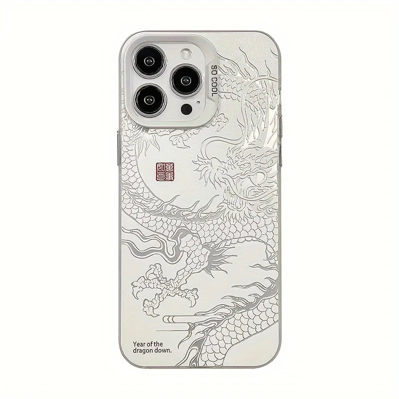 High-end black and white dragon pattern print For iPhone