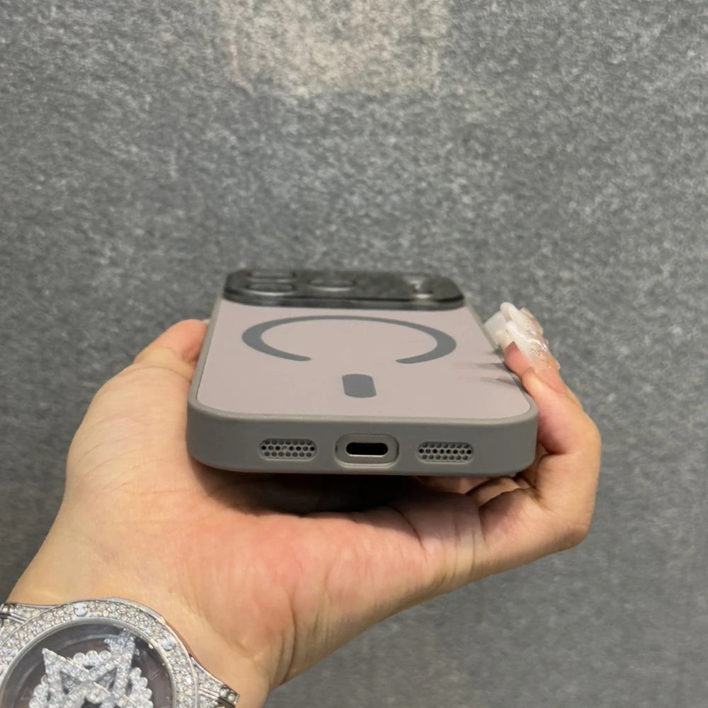 Matte AG Large Window Magnetic Case for iPhone  – Shockproof, Slim & Anti-Fingerprint Design