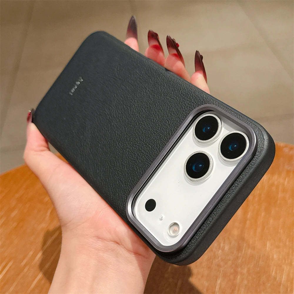 Matte Leather Pattern Bumper Case for iPhone