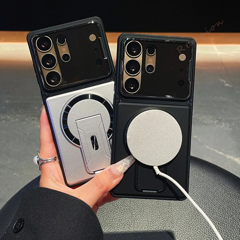 Full-Coverage Shock-Resistant Invisible Stand Case for Samsung