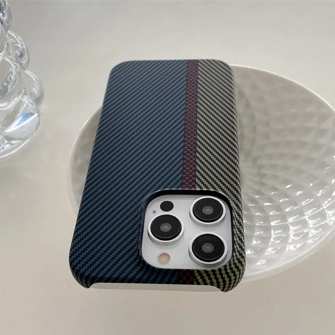 Luxury carbon fiber patterned frameless phone case for iPhone