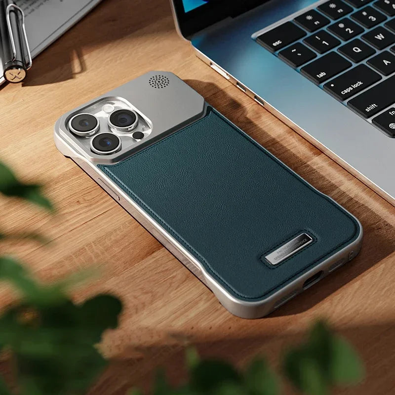 Luxury Magnetic Leather Aromatherapy Case For iPhone