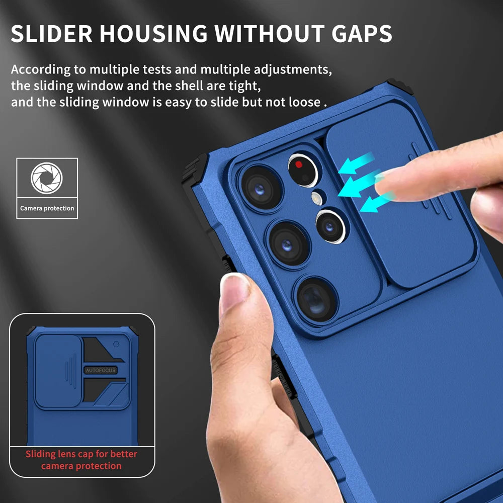 2025 new slide camera lens protection bracket phone case suitable for Samsung