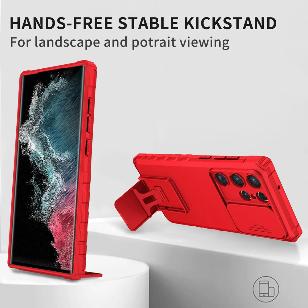 2025 new slide camera lens protection bracket phone case suitable for Samsung