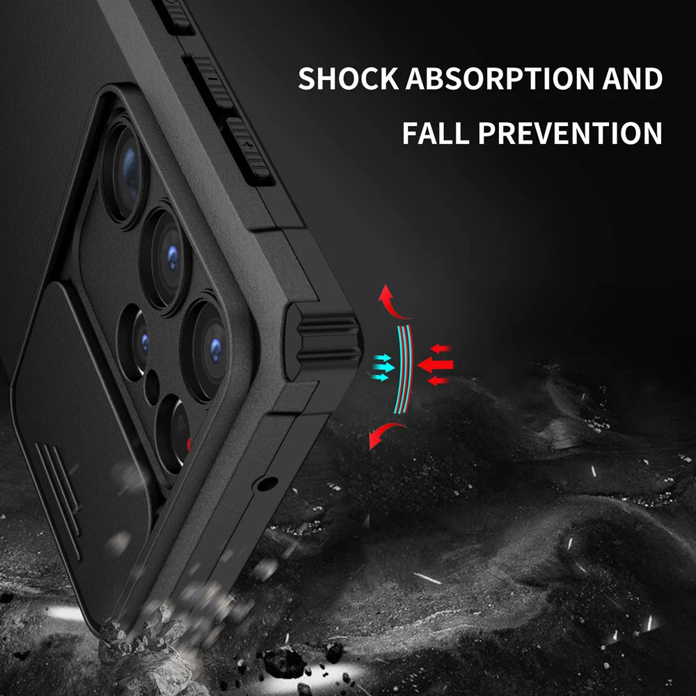 2025 new slide camera lens protection bracket phone case suitable for Samsung