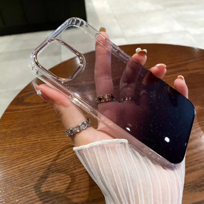 Simple Gradient Color Transparent Soft Silicone Phone Case For iPhone