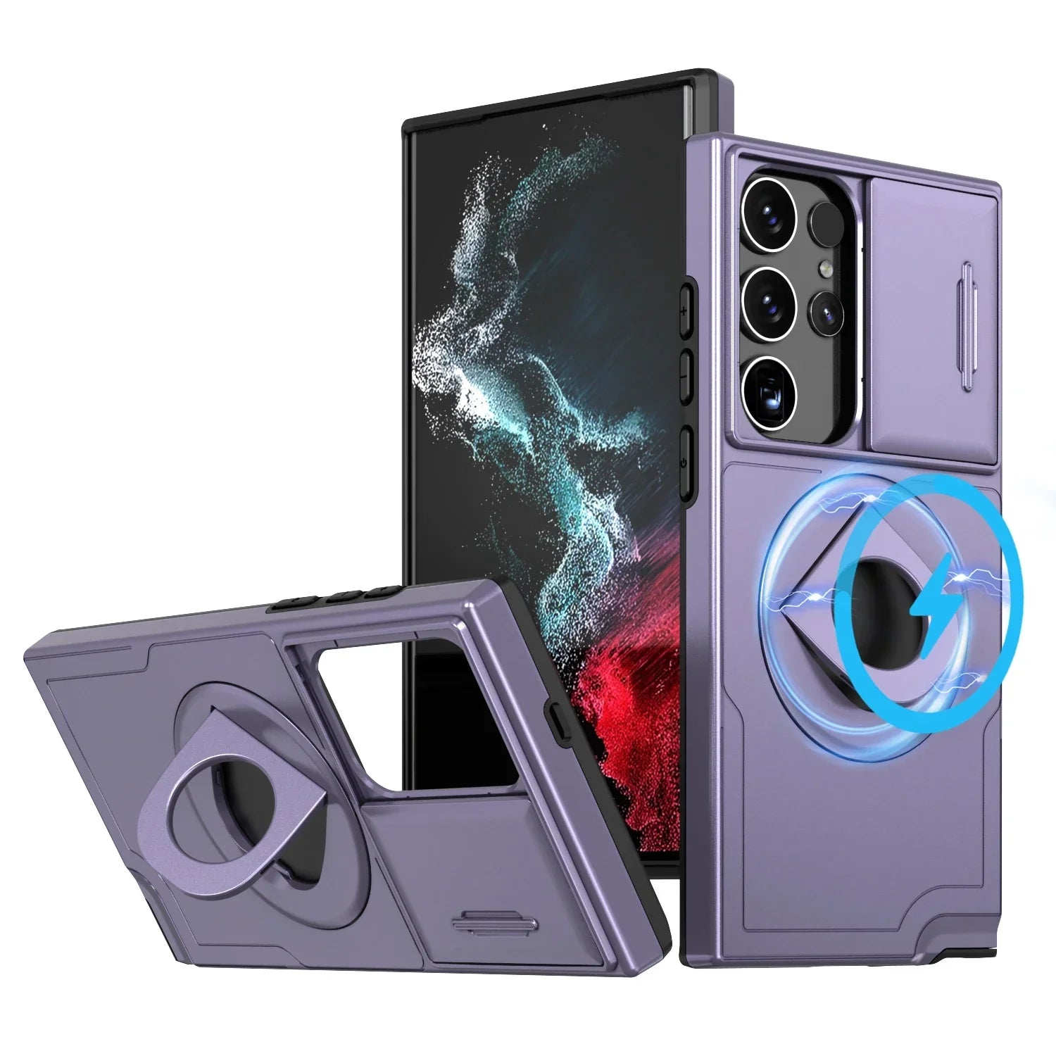 Slide Camera Protection Magnetic Ring Holder For Magsafe Case for Samsung