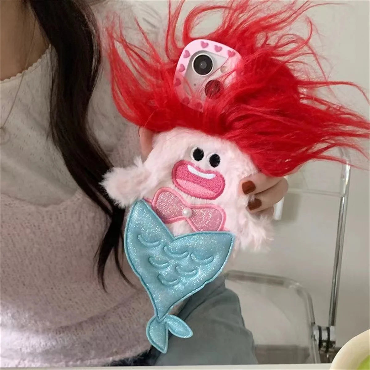 Suitable for ugly and cute cartoon mermaid monster anti fall phone case for iPhone