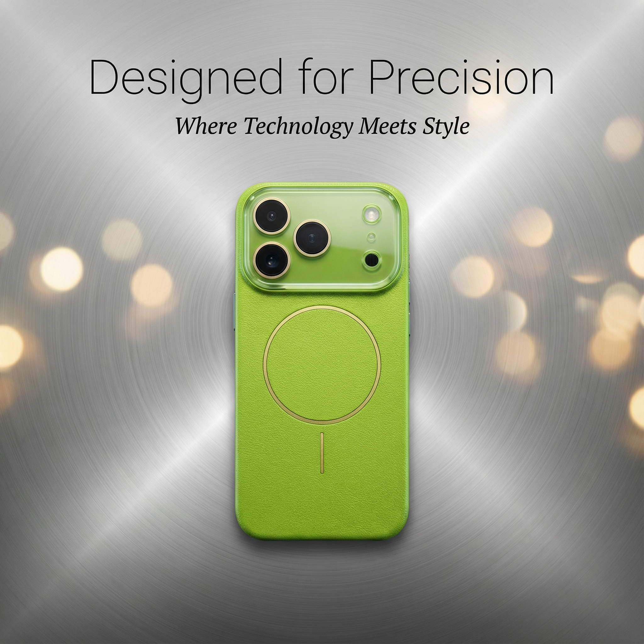 Lens-covering Vegan Leather Phone Case for iPhone