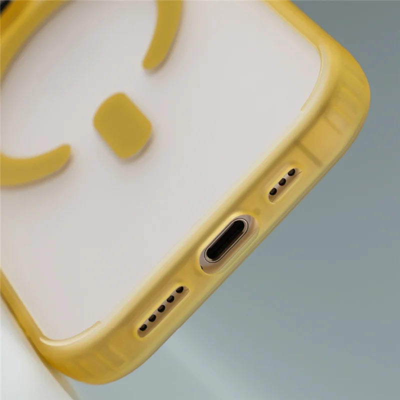 Translucent Matte Anti-fall Wireless Charge Magsafe Cases For iPhone