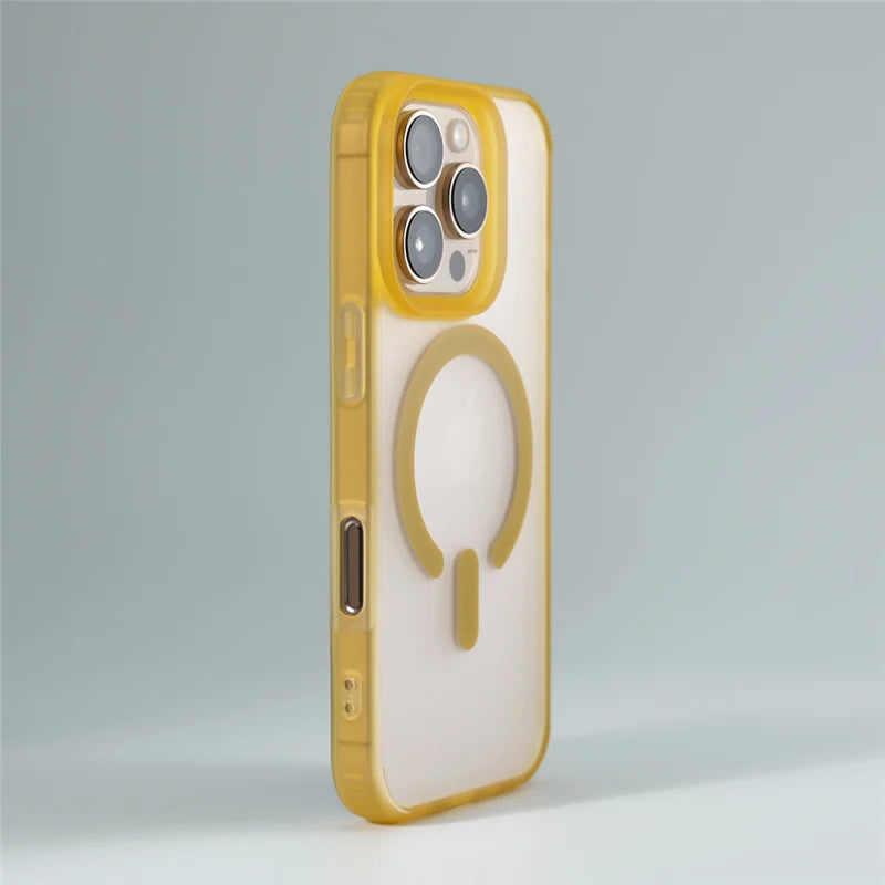 Translucent Matte Anti-fall Wireless Charge Magsafe Cases For iPhone