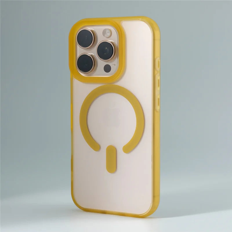 Translucent Matte Anti-fall Wireless Charge Magsafe Cases For iPhone