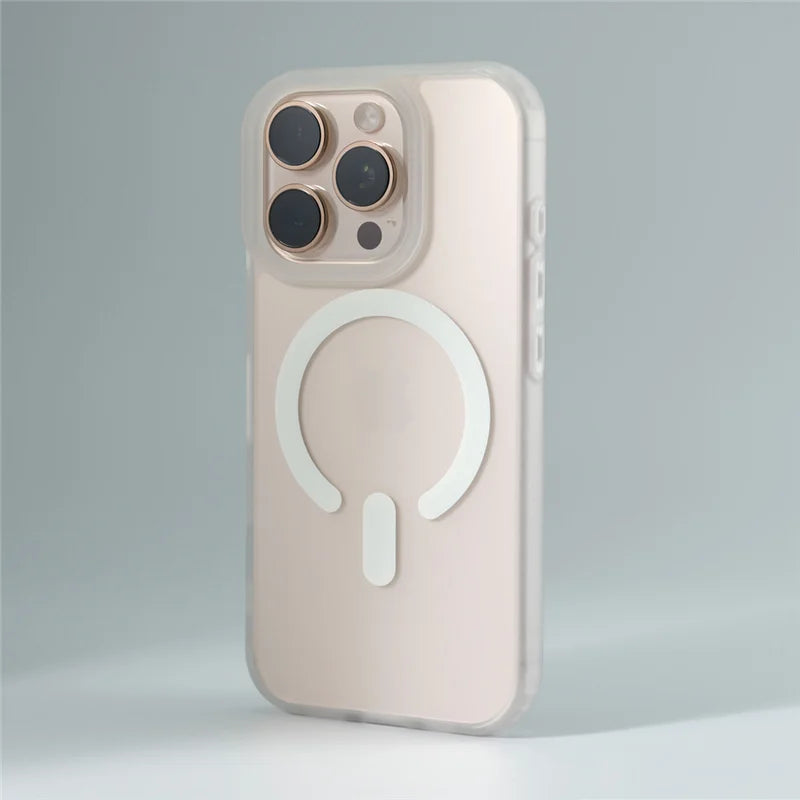 Translucent Matte Anti-fall Wireless Charge Magsafe Cases For iPhone