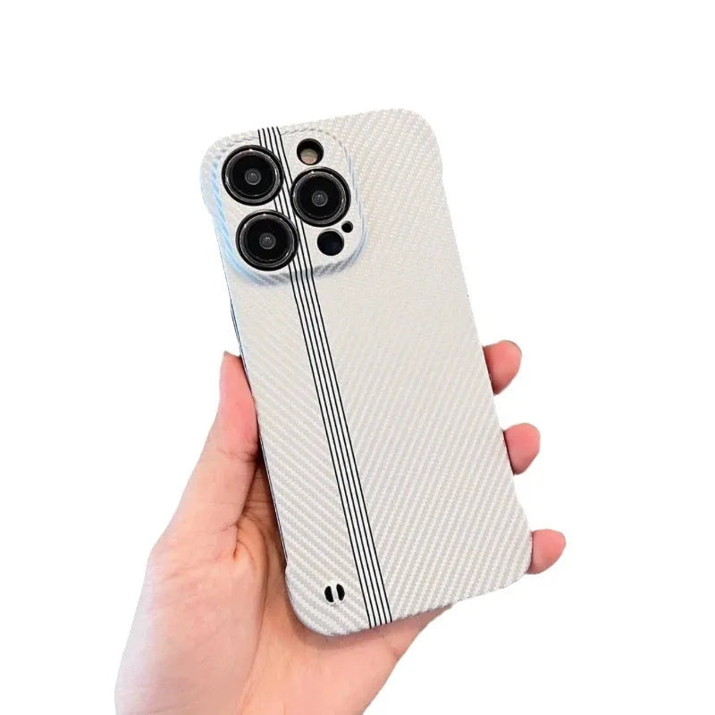 Ultra-Thin Carbon Fiber Texture Borderless Case For iPhone