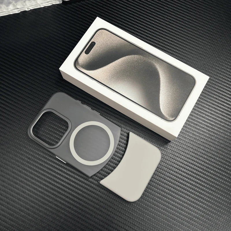 Ultrathin Frosted Hit Color 2 in 1 MagSafe Phone Case for iPhone