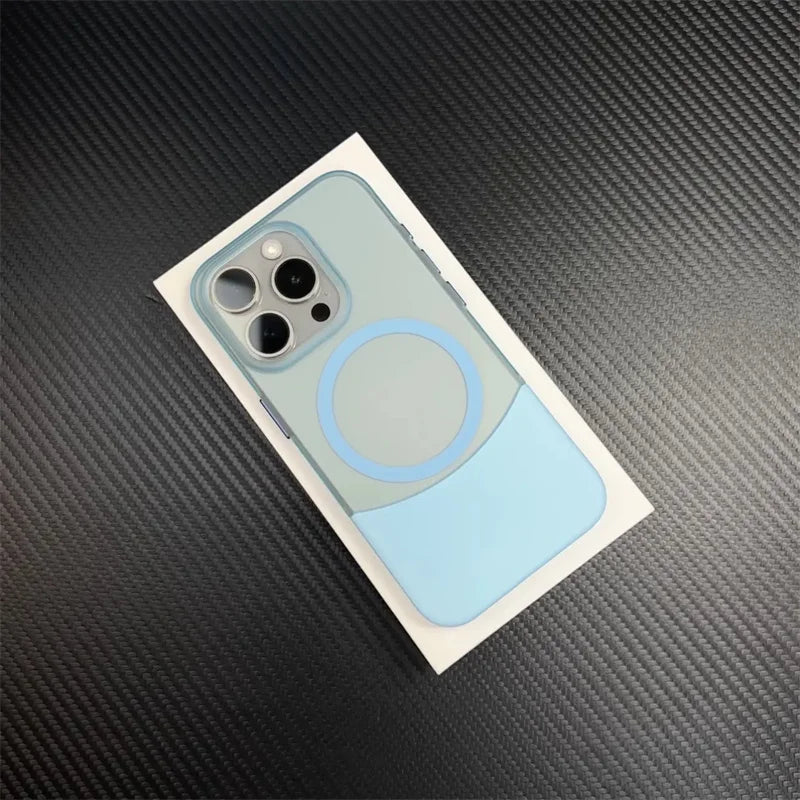 Ultrathin Frosted Hit Color 2 in 1 MagSafe Phone Case for iPhone