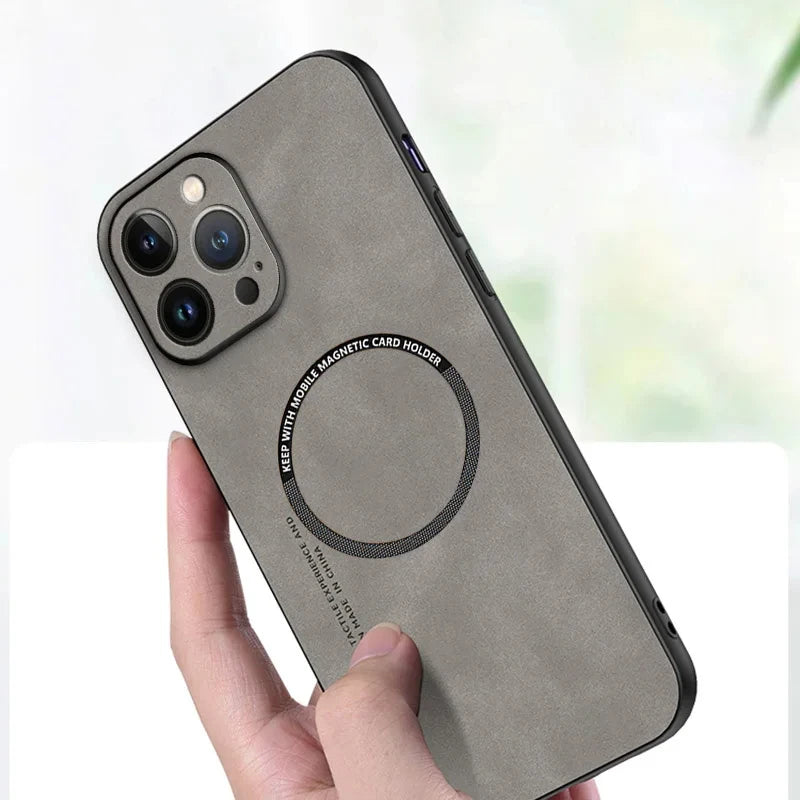 Vintage Magnetic Leather Soft Phone Case For Magsafe iPhone