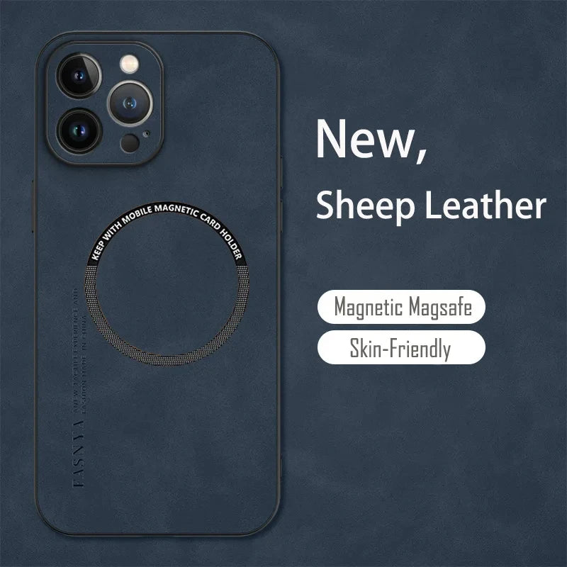 Vintage Magnetic Leather Soft Phone Case For Magsafe iPhone
