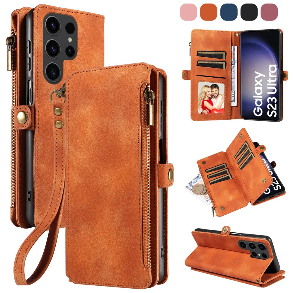 Leather Wallet Case for Samsung Galaxy