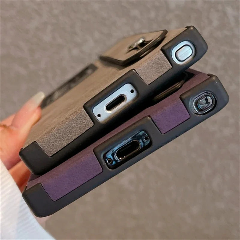 Wrist Strap Holder Matte Leather Soft Silicone Case For Samsung