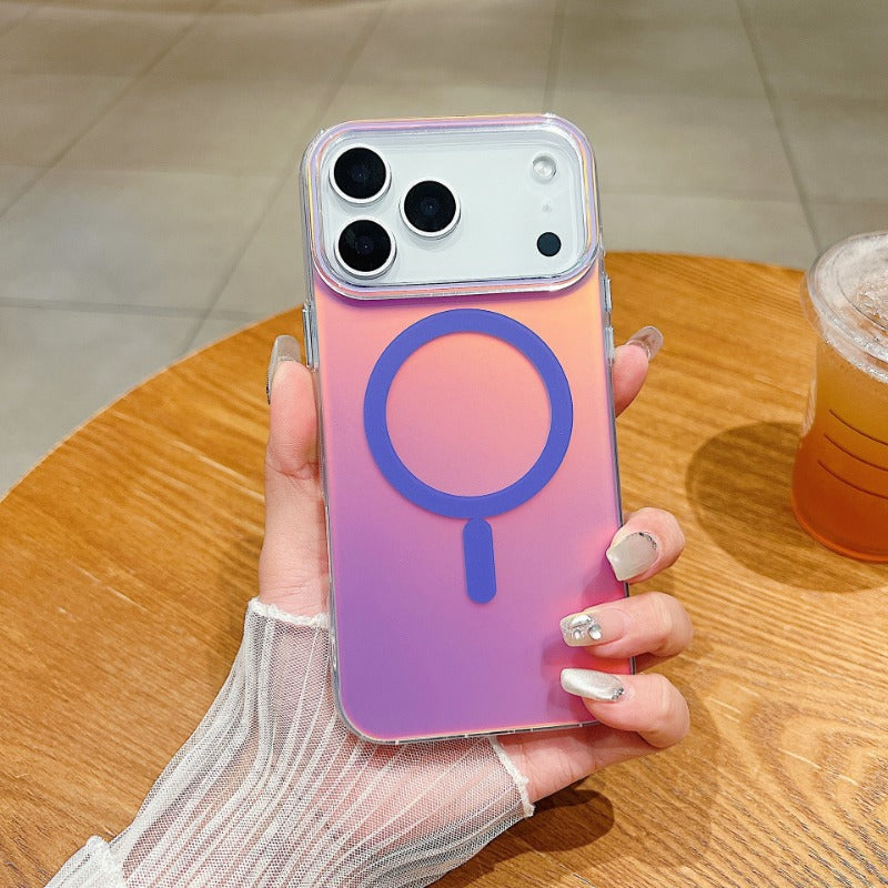 Designed for Iphone  Case - Iridescent Magnetic Cute Phone Cover