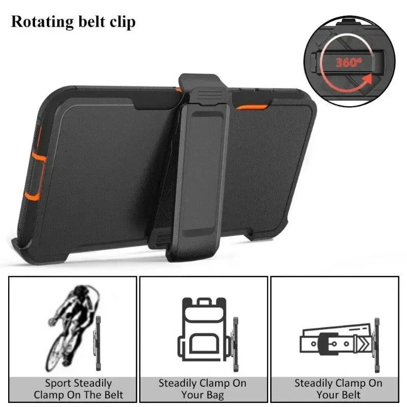 3 in 1 Shockproof Phone Case For iPhone  Case  Belt Clip Cover